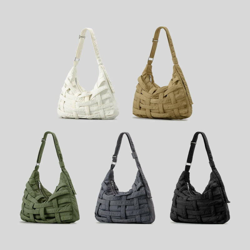 Nylon Woven Hobo Tote Bag - SCENICBELLE