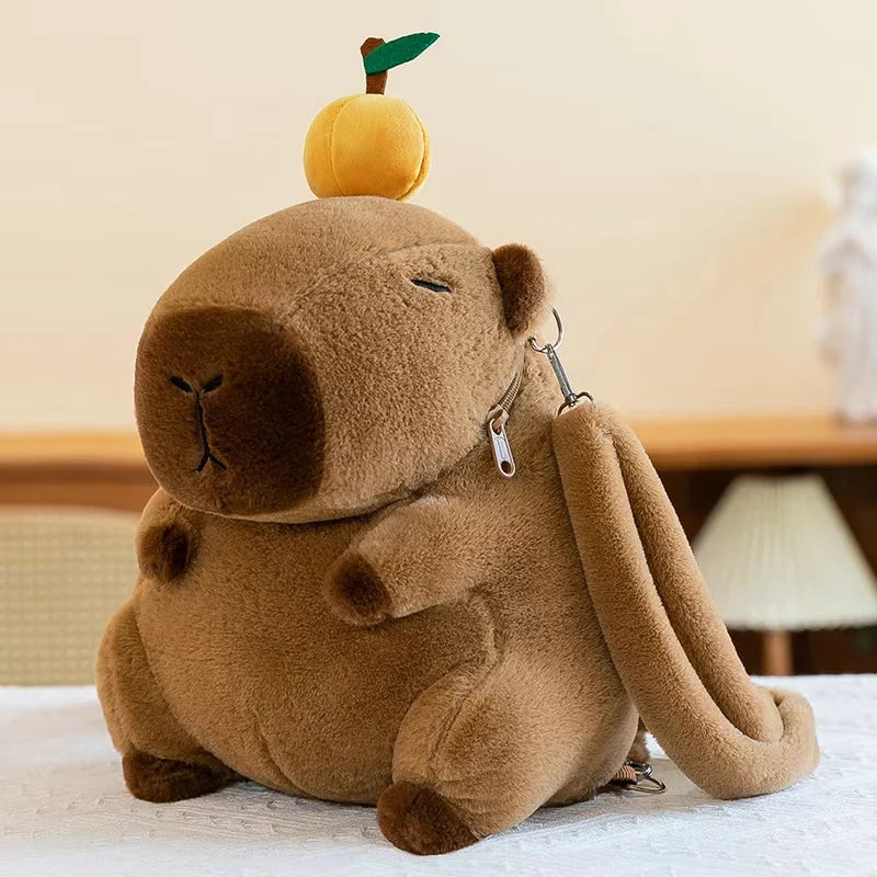 Capybara Plush Cosmetic Backpack - SCENICBELLE
