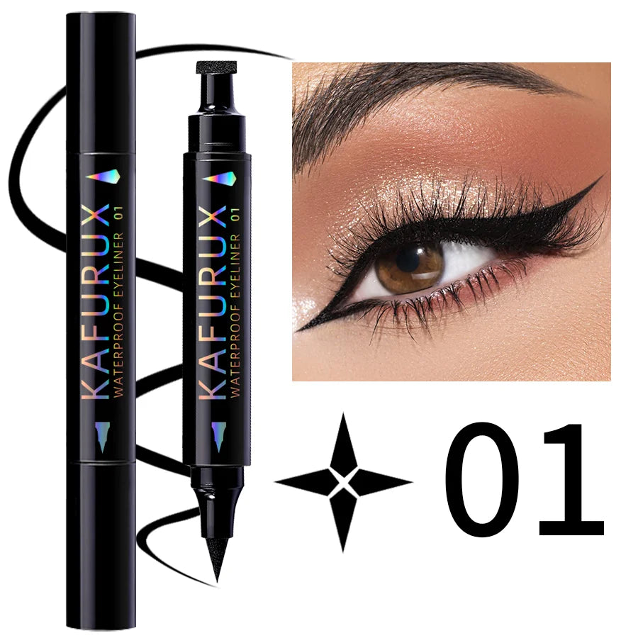 3 Colors Double Head Star Seal Eyeliner Pencil - SCENICBELLE