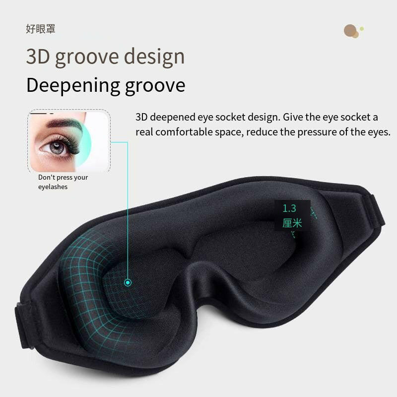 3D Sleeping Mask black image2
