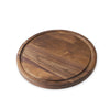 Black walnut round pizza chopping board with handle Solid wood unpainted household wood cutting board Slotted steak plate bread