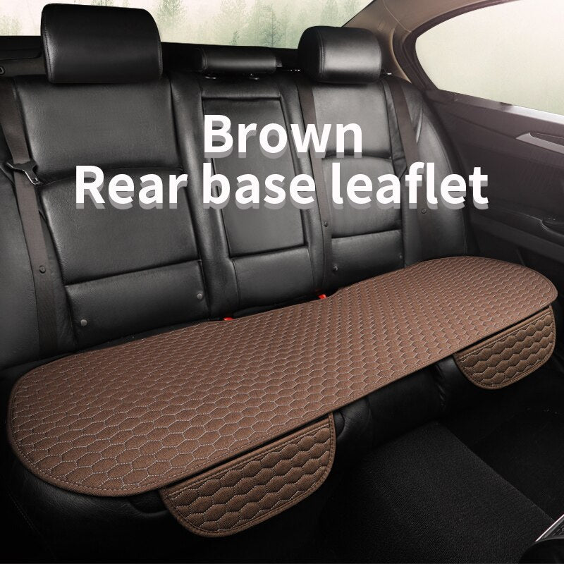 Flax Car Seat Cover Four Seasons Front Rear Linen Fabric Cushion Breathable Protector Mat Pad Auto Accessories Universal Size