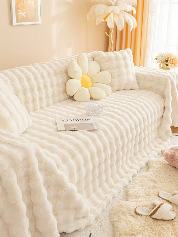 Nanjiren Winter Rabbit Plush Net Red Sofa Cover Towel Non-Slip Sofa Cover New Anti-Scratching Cushion Blanket