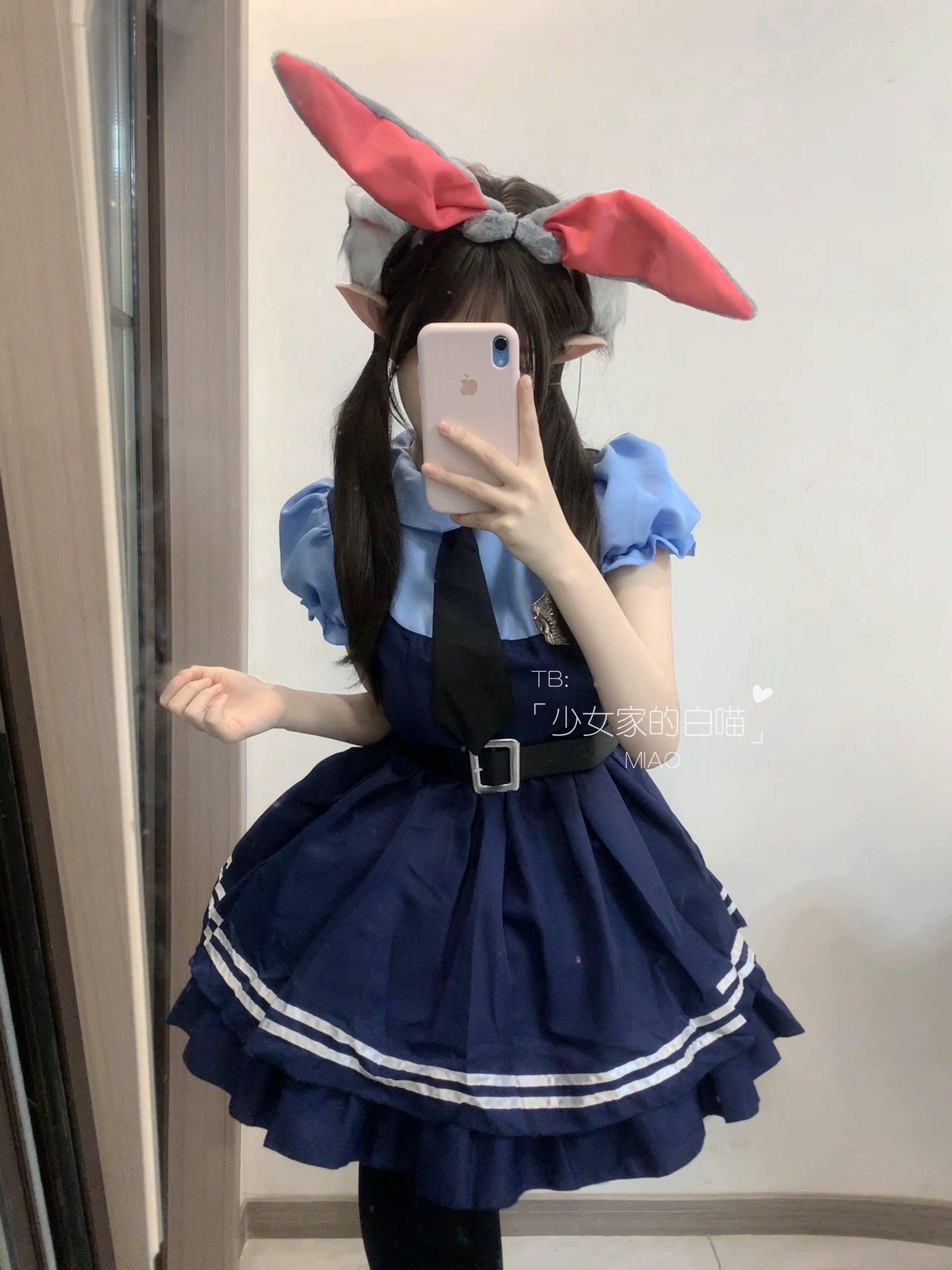 Halloween Costume Cute and Adorable Cosplay Officer Judy Bunny Suit Comic Show Couple Costume Maid Dress
