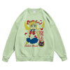 Man and Woman Cartoon Printed round Neck Pullover Spring and Autumn Animation
