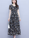 Floral Print Summer Women's New Casual Chiffon Dress