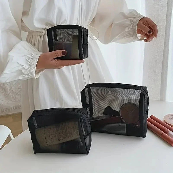 Organize Your Cosmetics with Ease: Discover Our Durable Mesh Makeup Organizer [3pcs]