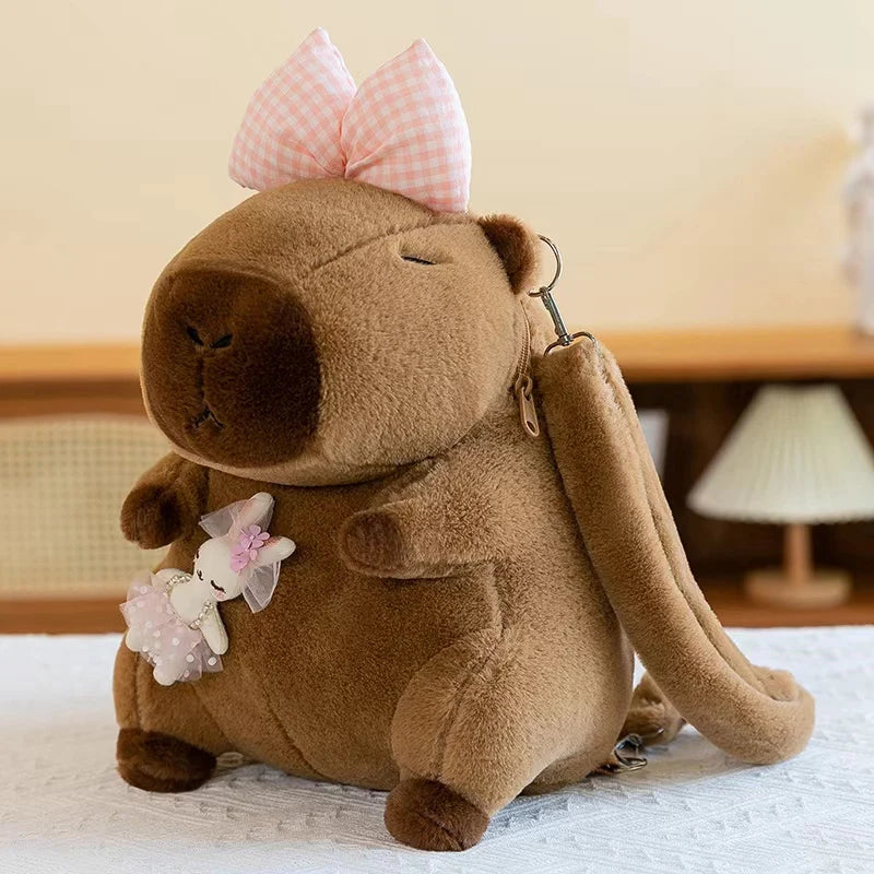 Capybara Plush Cosmetic Backpack