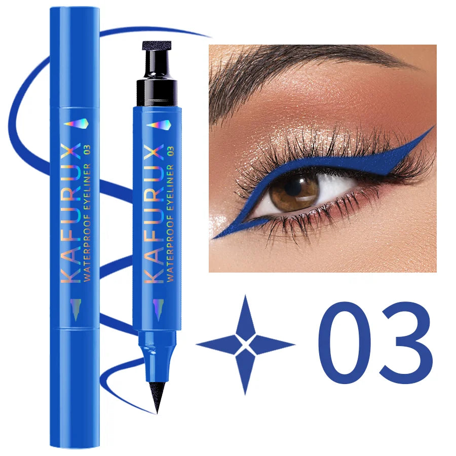 3 Colors Double Head Star Seal Eyeliner Pencil