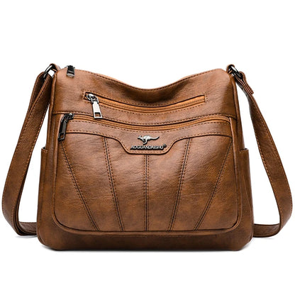 Soft Leather Women Crossbody Tote Bag