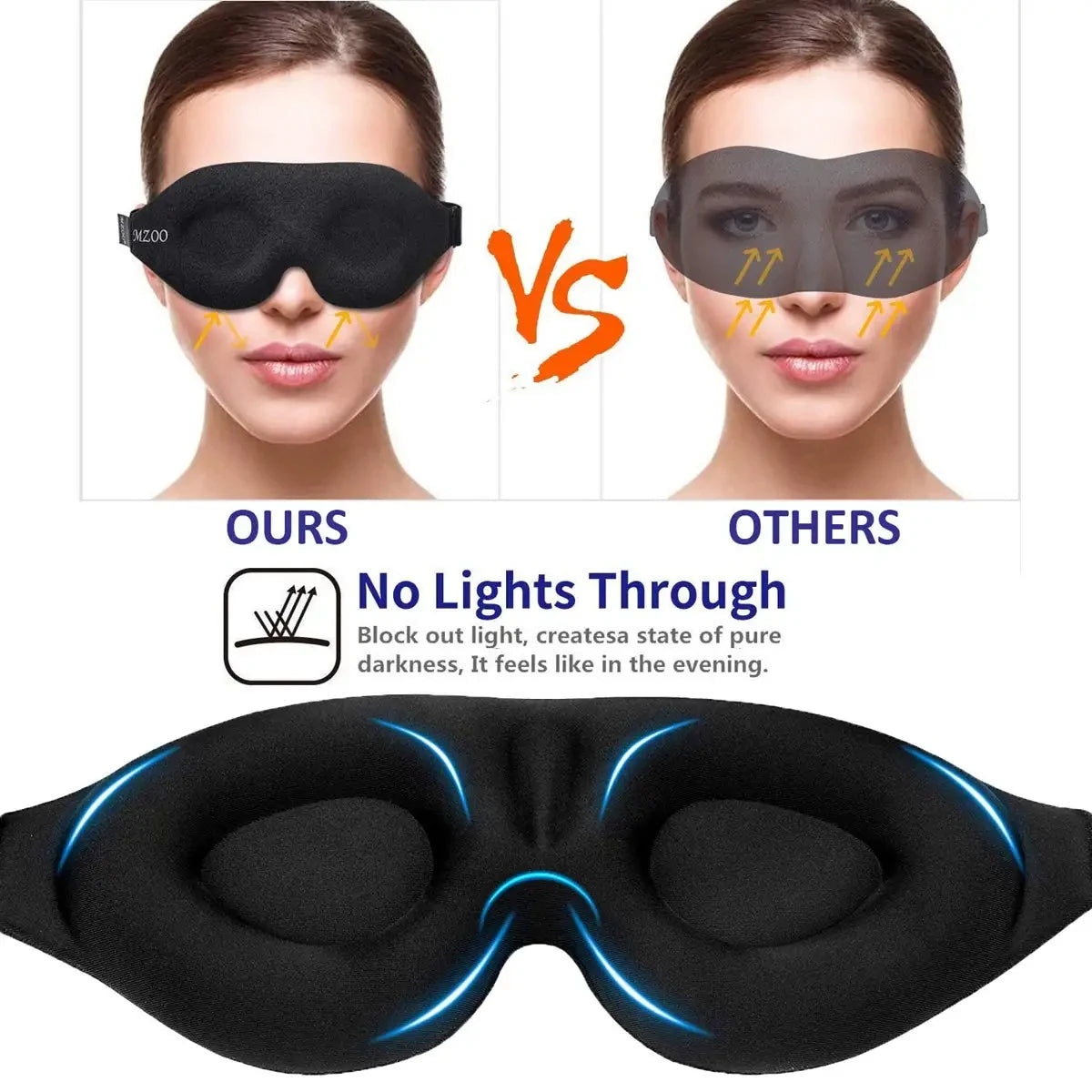 Nucomfy™ 3D Sleep Mask - Adjustable Sleep Mask with No Pressure on the Eyes