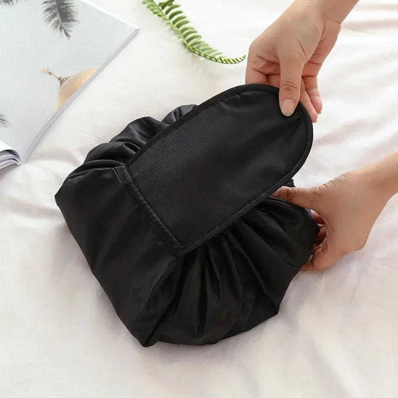 Women's Drawstring Cosmetic Bag - Travel Makeup Organizer Pouch with Waterproof Toiletry Case.
