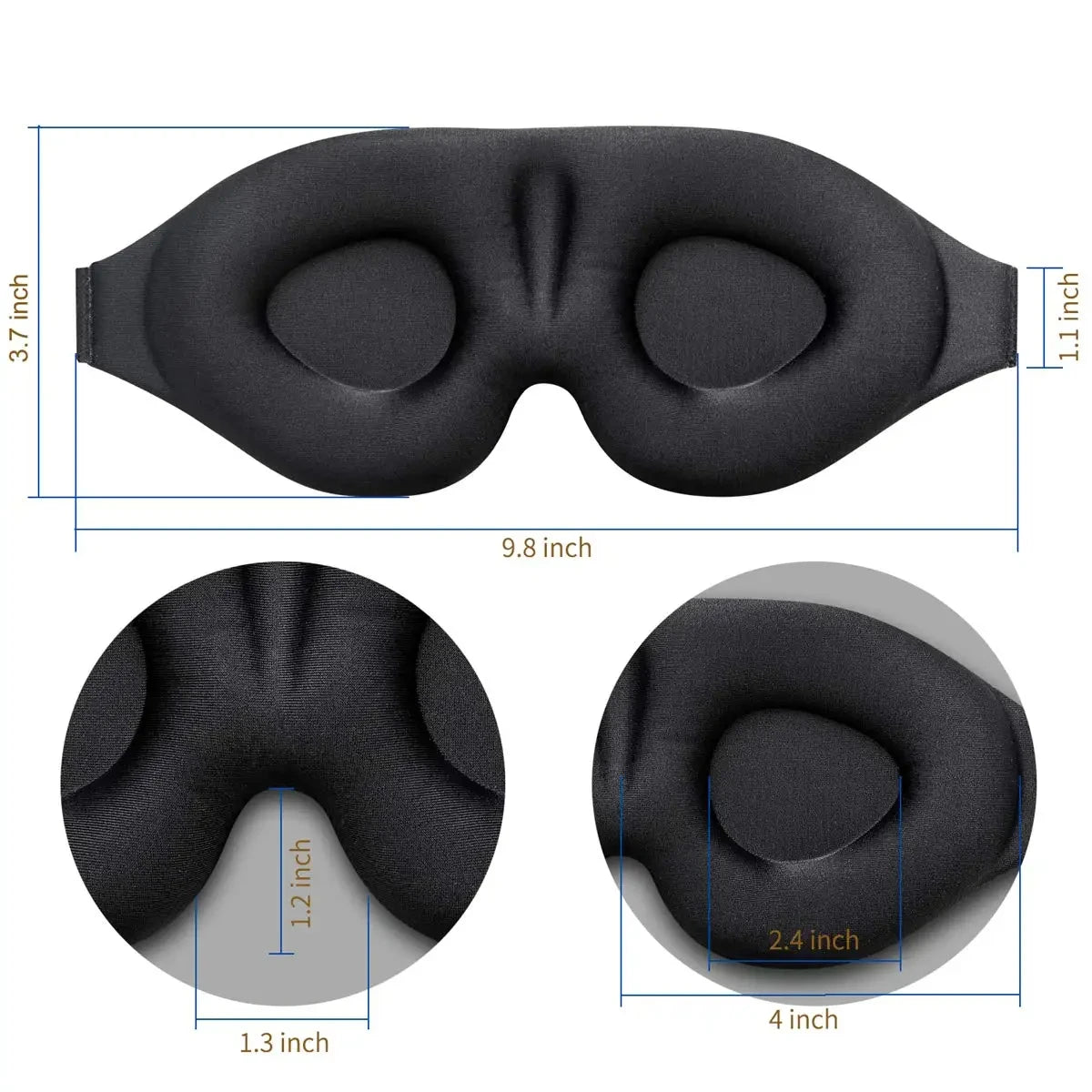 Nucomfy™ 3D Sleep Mask - Adjustable Sleep Mask with No Pressure on the Eyes