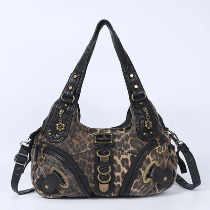 Women Leopard Hobos Tote Bag