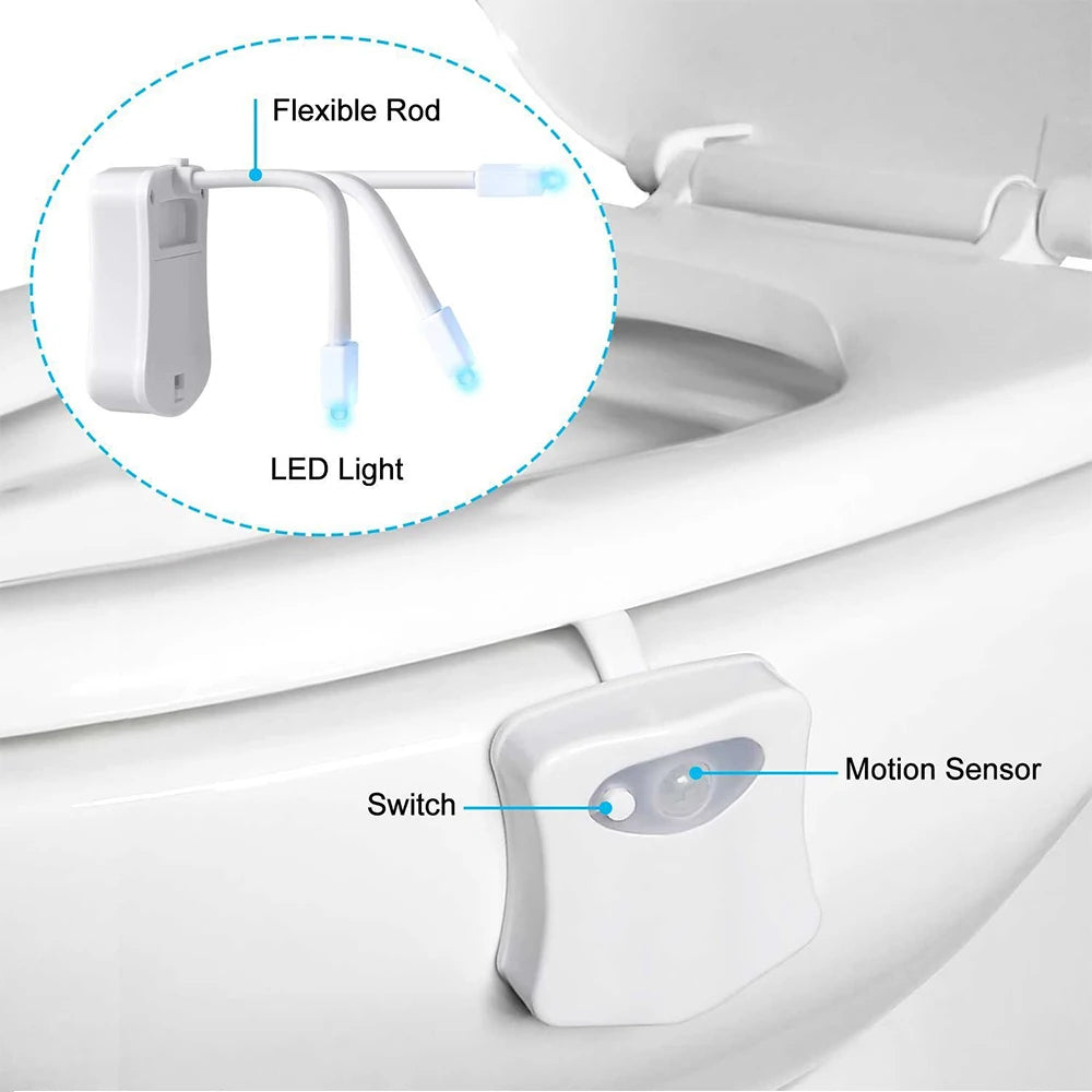 Motion Sensor RGB LED Toilet Bathroom Lamp