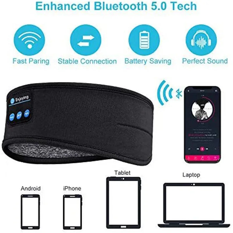 Eye Mask with Wireless Bluetooth Headset Headband