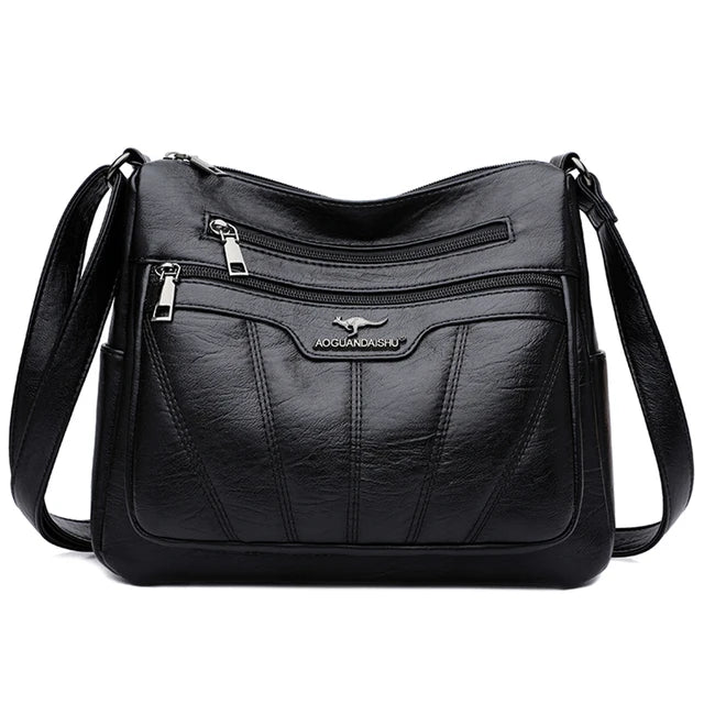 Soft Leather Women Crossbody Tote Bag