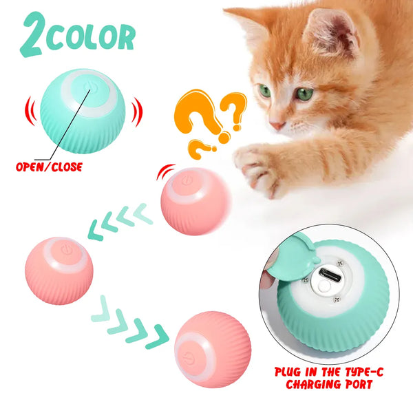 Smart Cat Toys Automatic Rolling Ball Self-moving Kitten Toys