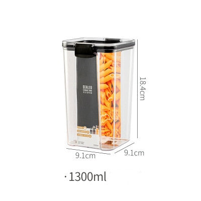 Food Storage Container Plastic Kitchen Refrigerator Noodle Box Multigrain Storage Tank Transparent Sealed Cans Herb Tea Plastic