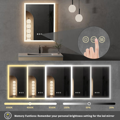 Smart Touch LED Lighted Bathroom Mirror