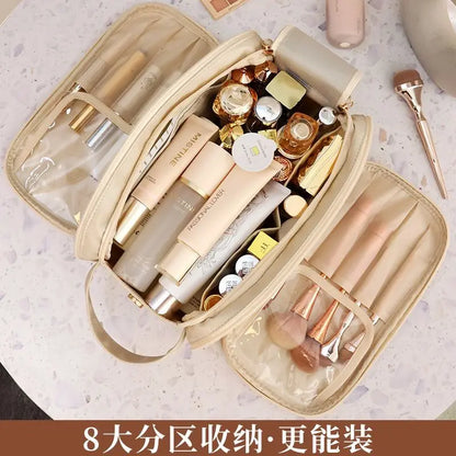 SCENNICBELLE™ Double Zipper Travel Makeup Brush Bag