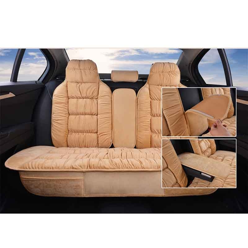 Plush Car Seat Cover Universal Winter Warm Cotton Rear Cushion Pad Mat Protector Automobiles Interior Covers Auto Accessories