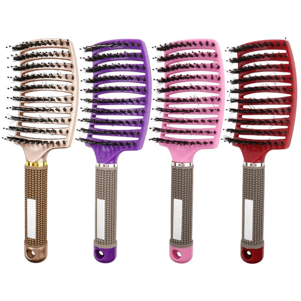 Detangle Hair Brush for Girls & Women - Bristle&Nylon Hair Scalp Massage Comb | Salon Styling Tool