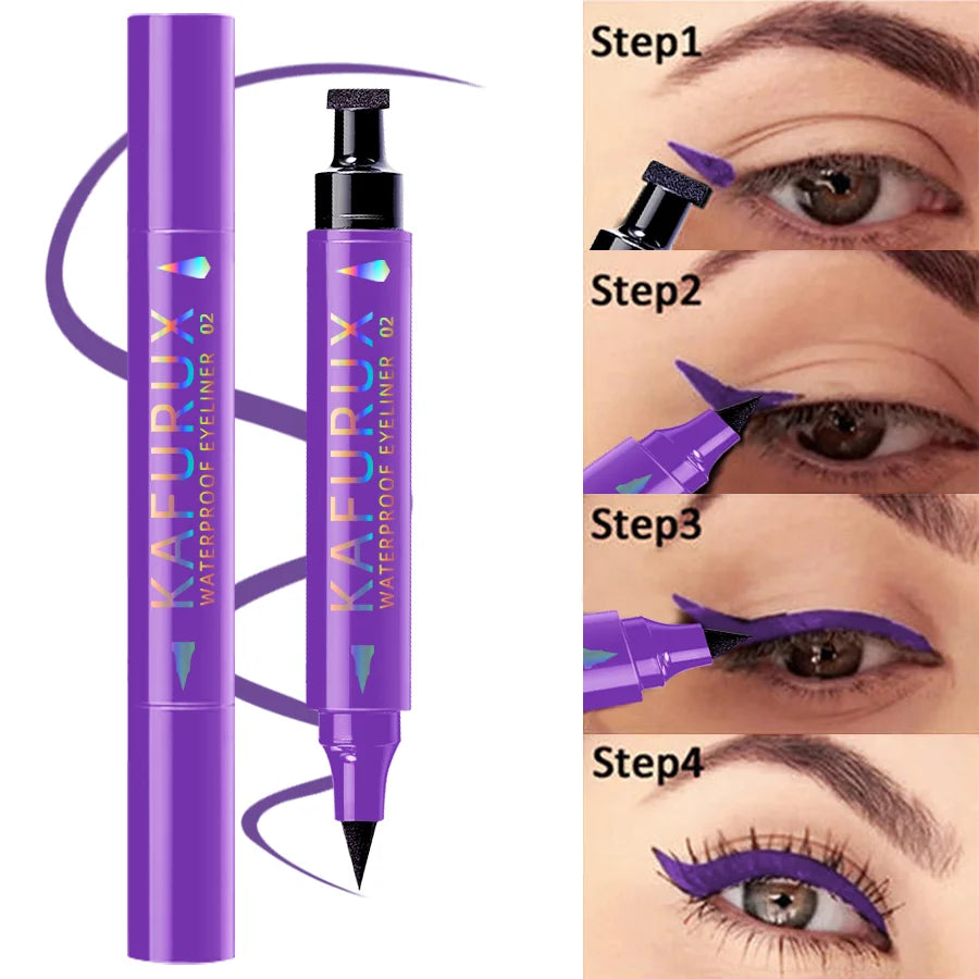 3 Colors Double Head Star Seal Eyeliner Pencil