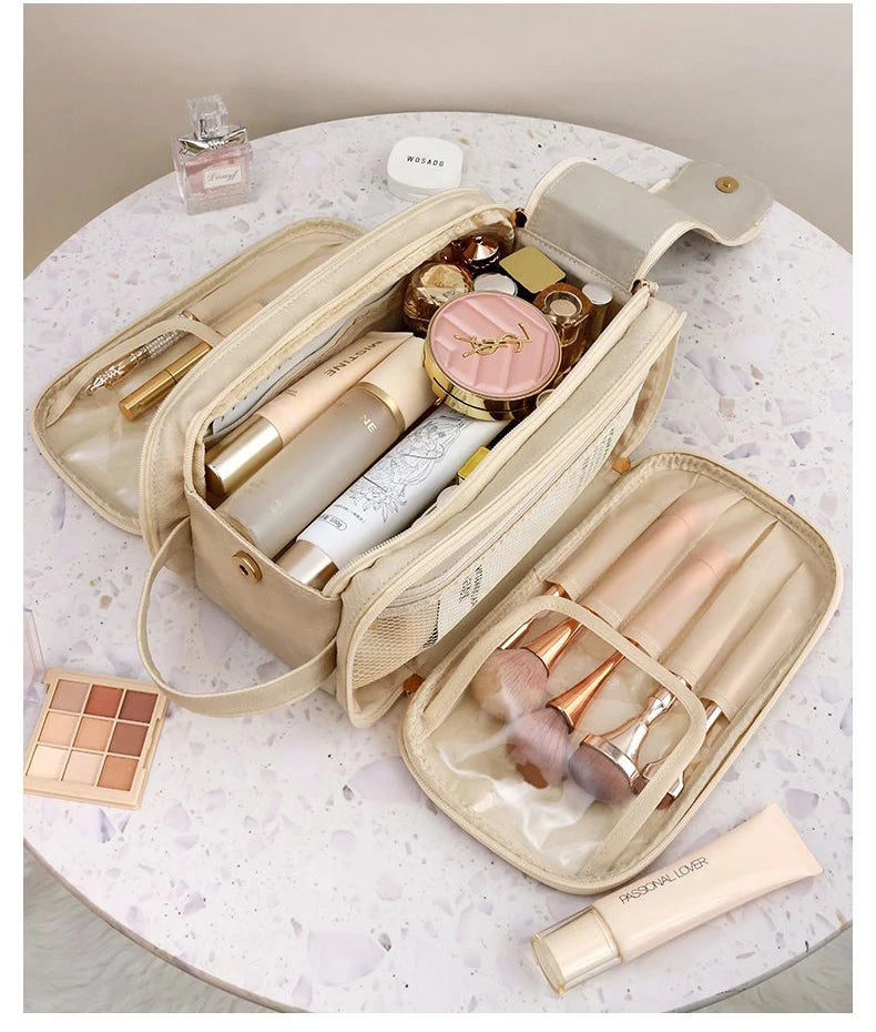 SCENNICBELLE™ Double Zipper Travel Makeup Brush Bag