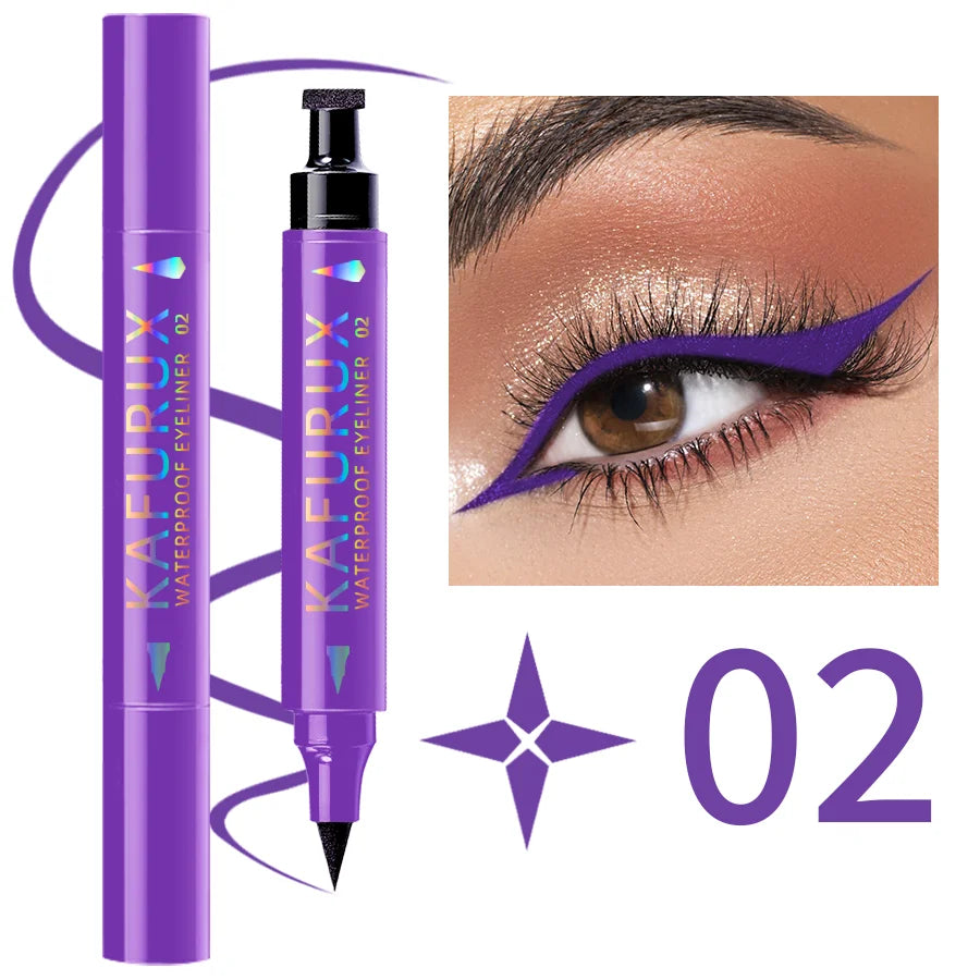 3 Colors Double Head Star Seal Eyeliner Pencil