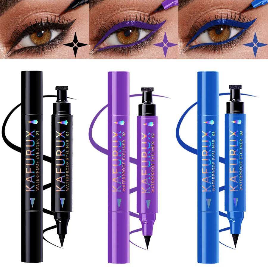 3 Colors Double Head Star Seal Eyeliner Pencil