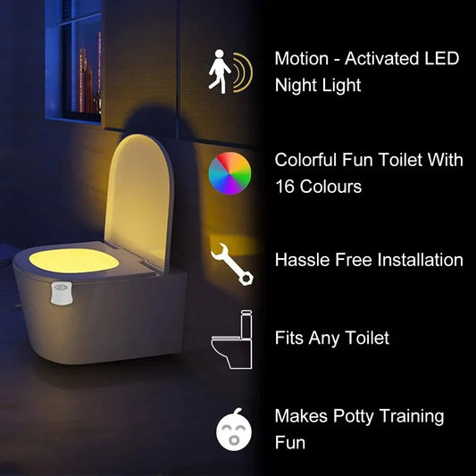 Motion Sensor RGB LED Toilet Bathroom Lamp