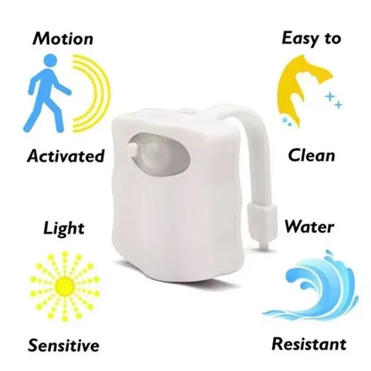 Motion Sensor RGB LED Toilet Bathroom Lamp