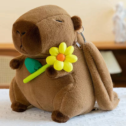 Capybara Plush Cosmetic Backpack