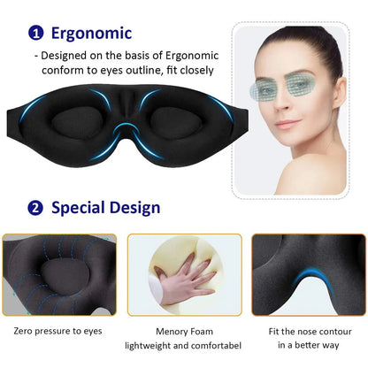 Nucomfy™ 3D Sleep Mask - Adjustable Sleep Mask with No Pressure on the Eyes