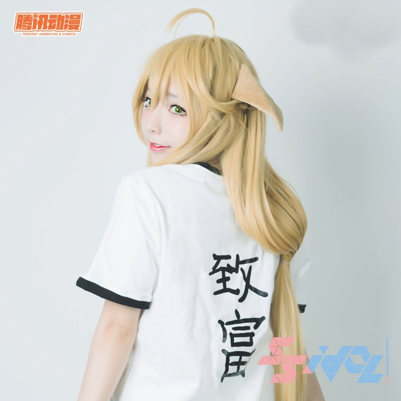 [Genuine in Stock] Fox Demon Little Matchmaker Anime White Moon Cos Costume Get Rid of Poverty Get Rich T-shirt Short Sleeve Tu Shan Su Su