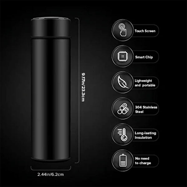 500ml LED screen 360 Touch-controlled intelligent temperature digital smart thermos bottle double wall stainless steel vacuum insulated