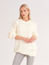 Oversized Crewneck Cable Knit Sweater Dress H73A2BFD7R