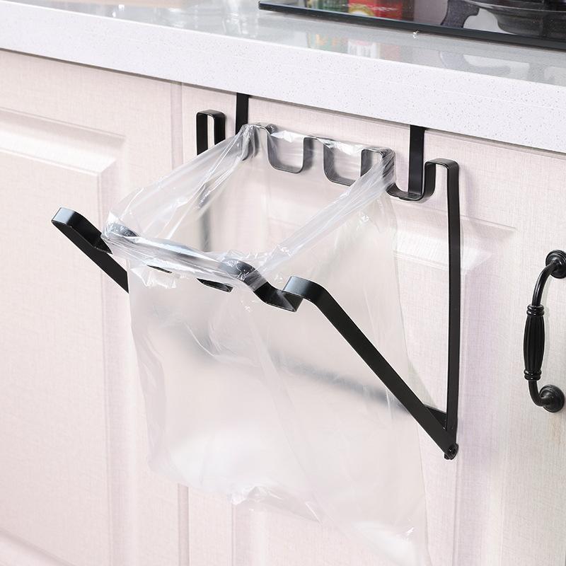 Iron kitchen cabinet door garbage bag hanger
