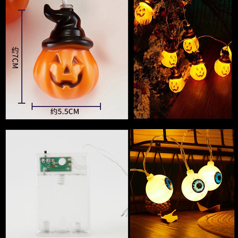 150cm Halloween Pumpkin 10 LED Pumpkin Ghost String Lights