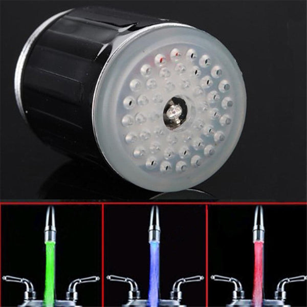 Kitchen Bathroom Light-Up LED Faucet Nozzle Color Changing Glow