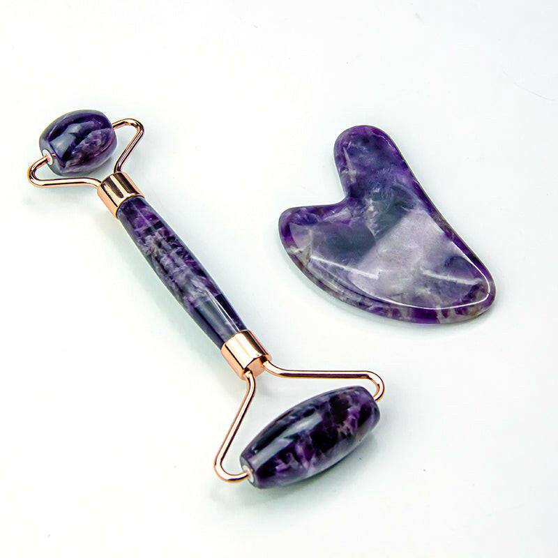 Jade Roller and Gua Sha Set healing massage natural stone