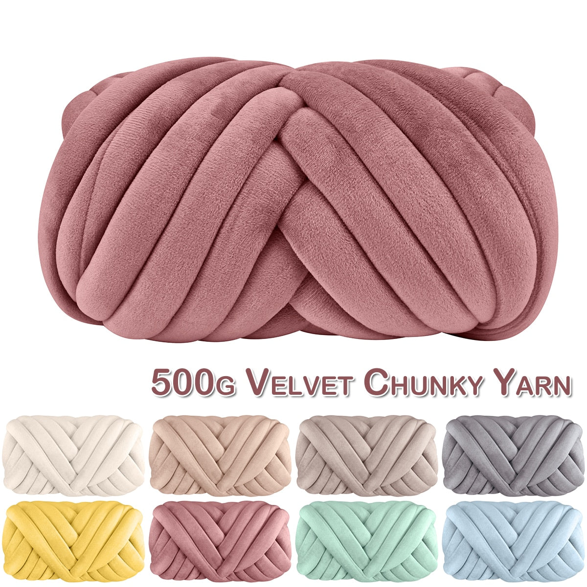 500g/Ball Hand-knit Woven Thread Thick Basket Blanket Carpets Yarn Velvet Chunky Yarn DIY Super Bulky Arm Hand Knitting Blanket