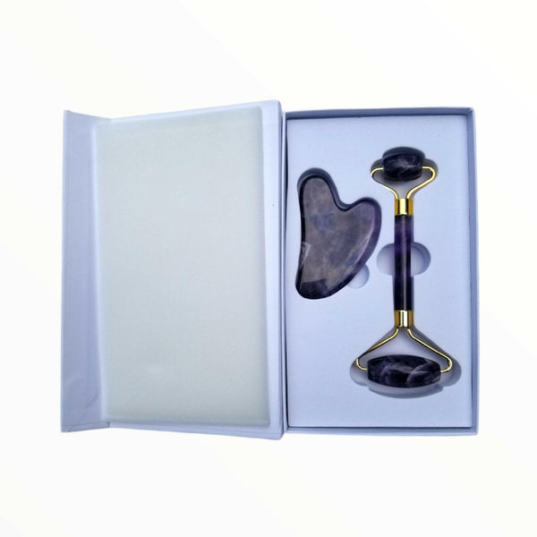 Jade Roller and Gua Sha Set healing massage natural stone