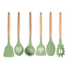Avocado Green Silicone Kitchenware - Cooking Utensils Set Non-stick Cookware