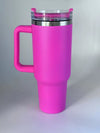 40oz Insulated Tumbler with Lid, Handle, Stainless Steel Straw and Thermos Cup.