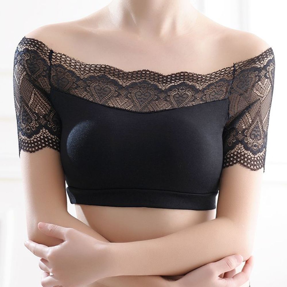 Sexy Design 1Pc Women Seamless Smocked Crop Top with Scoop Neck