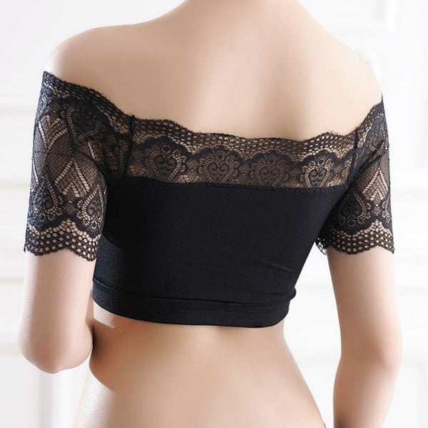 Sexy Design 1Pc Women Seamless Smocked Crop Top with Scoop Neck