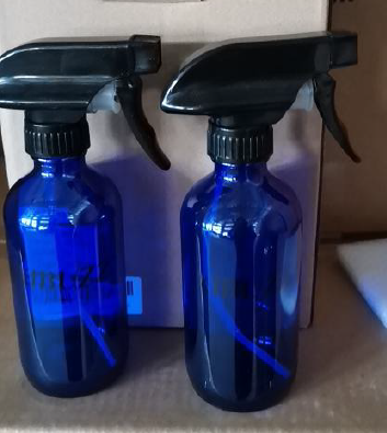 Empty Glass Spray Bottles for Cleaning Solutions (2PACK)