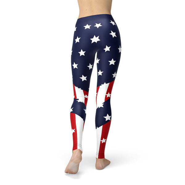Womens American Flag Leggings